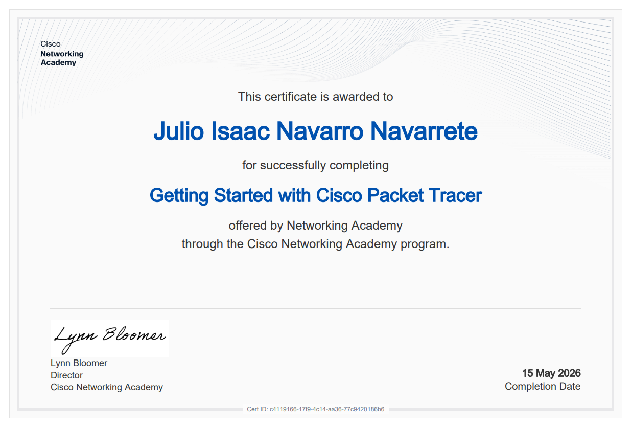 Getting Started with Cisco Packet Tracer Certificate